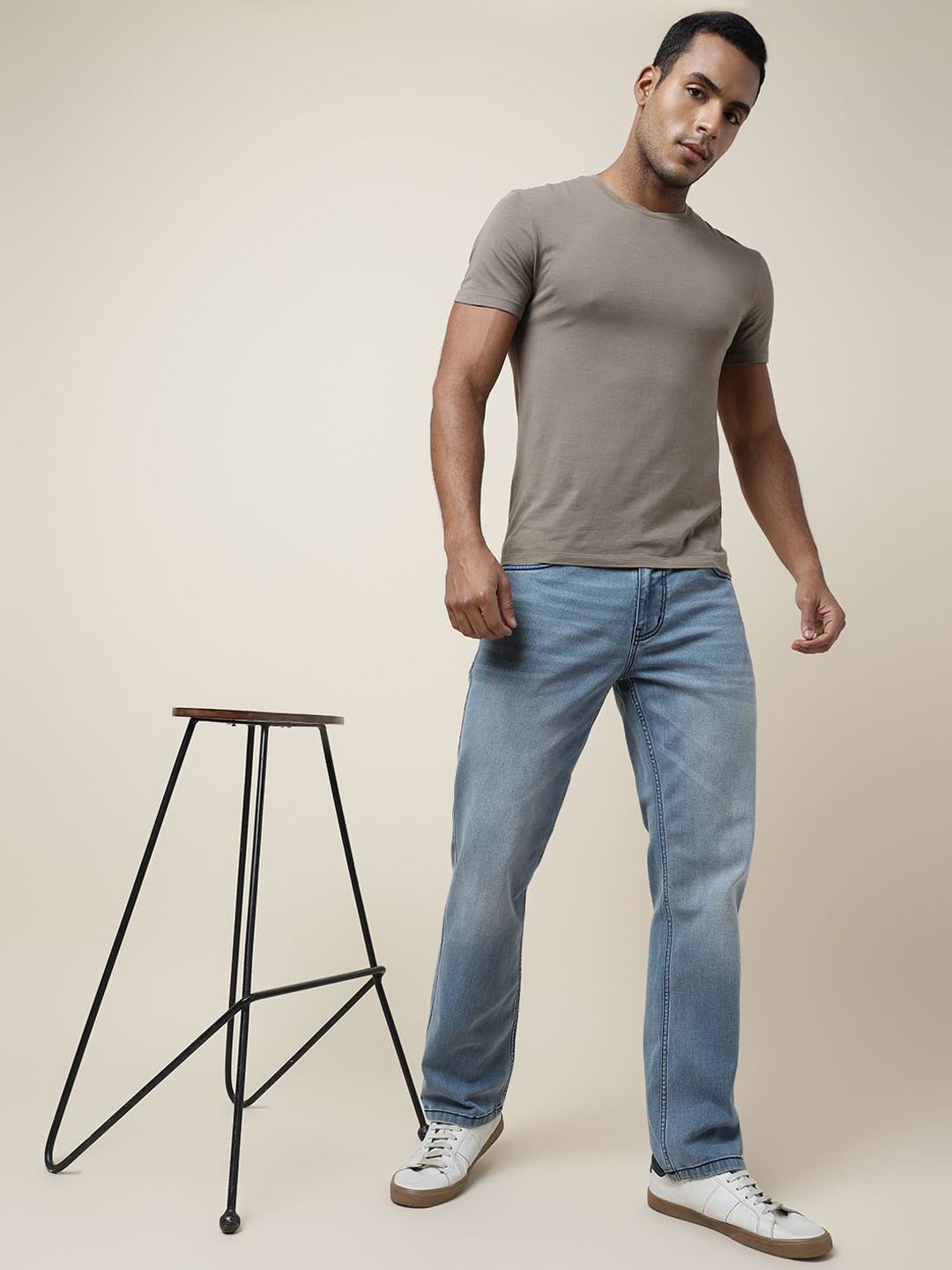 Mast & Harbour Men Jean Heavy Fade Stretchable Mid-Rise Jeans