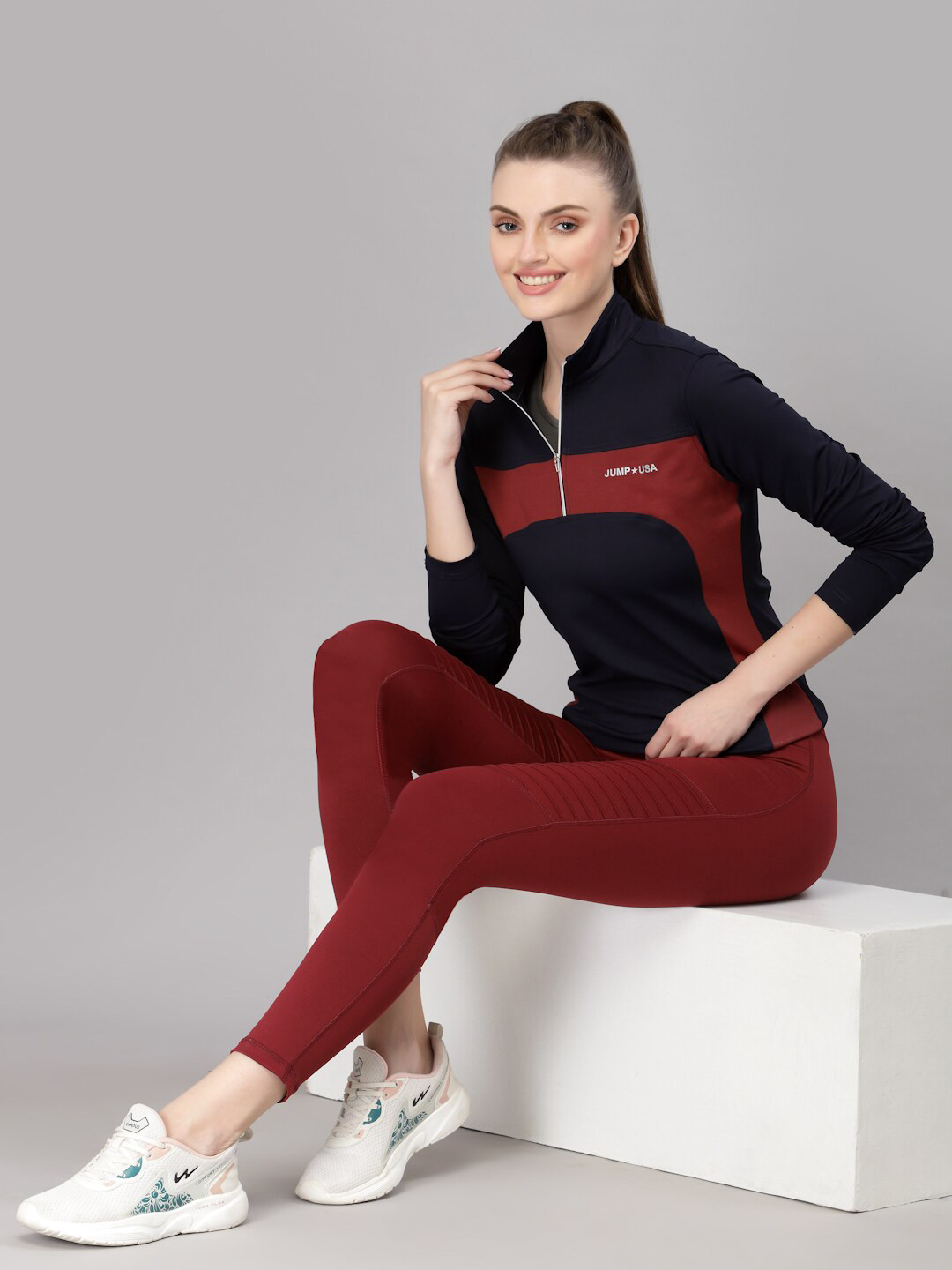 JUMP USA Women High Neck T-shirt