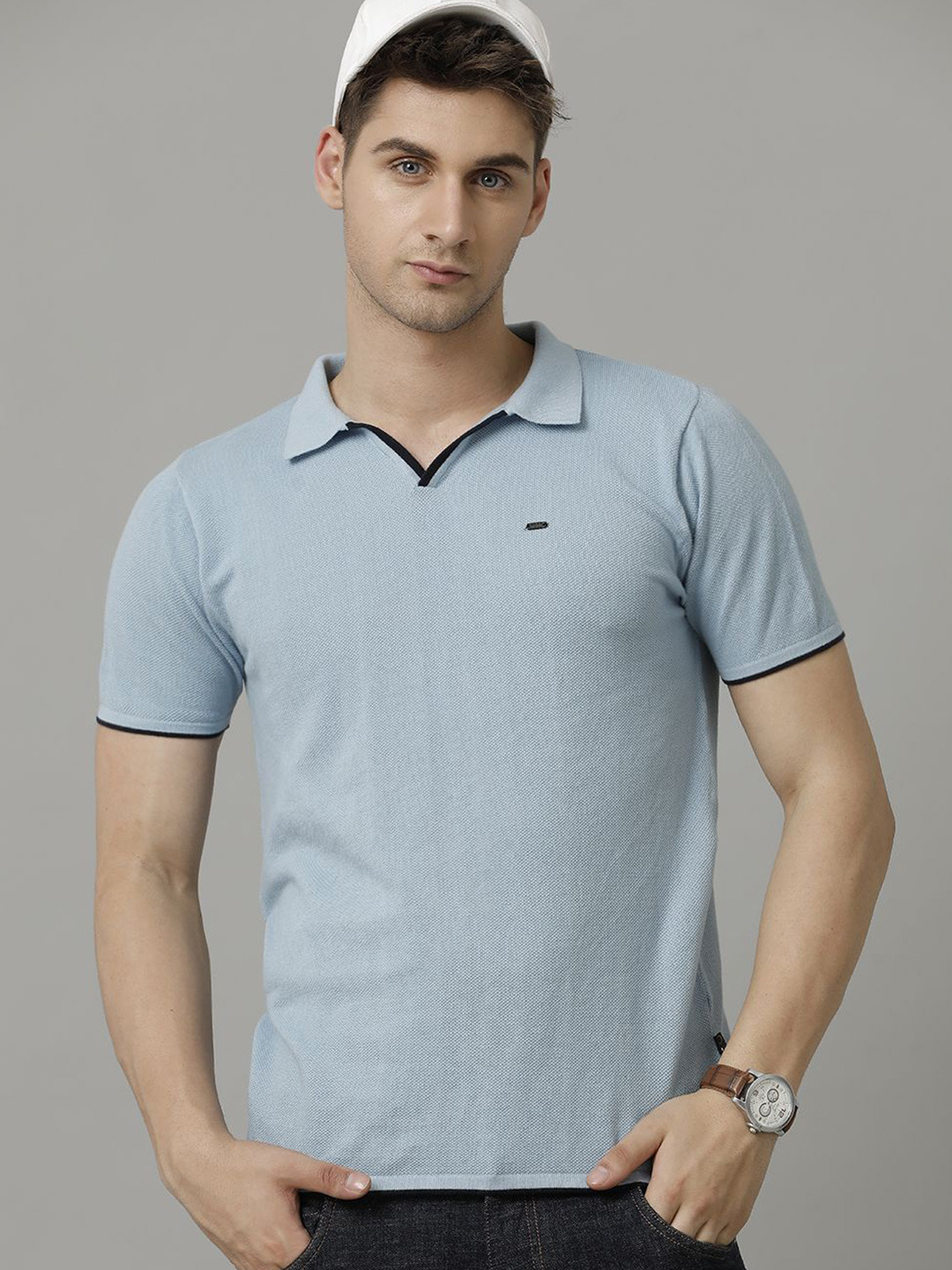 IDENTITI Polo Collar Slim Fit Pure Cotton T-shirt