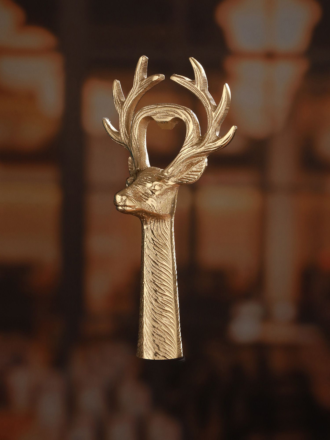 Troveas Gold Toned Deer Design Aluminium Bottle Opener