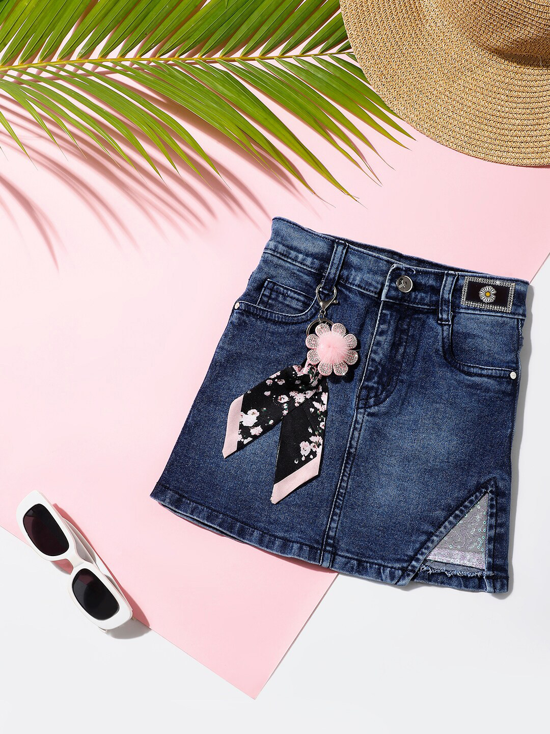 Macwin Girls Denim A-Line Mini Skirt