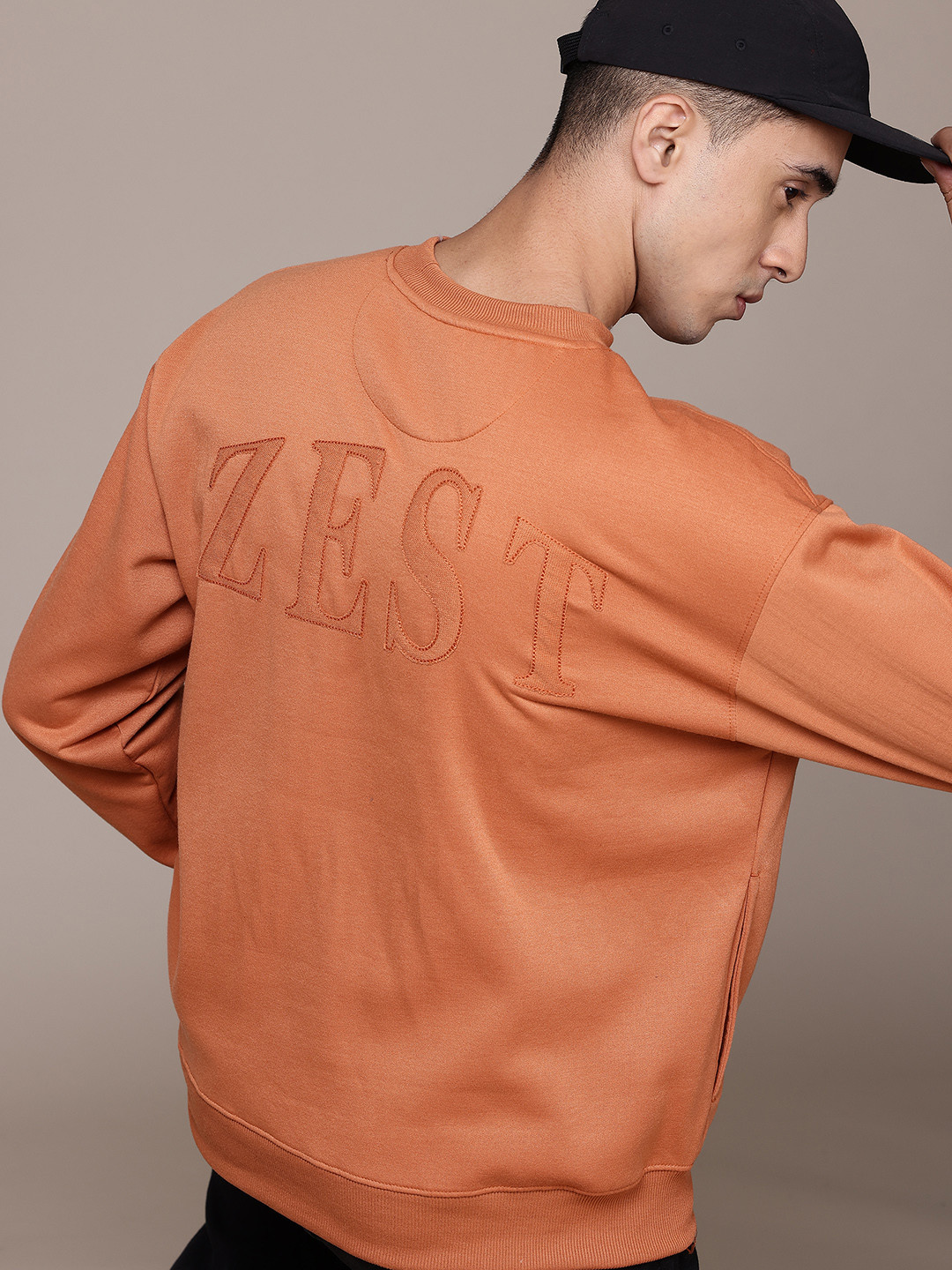 The Roadster Lifestyle Co. Printed Applique Detail Relaxed Fit Sweatshirt