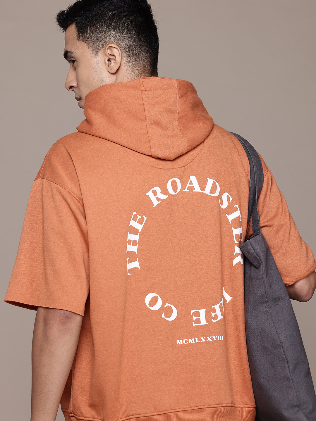 The Roadster Lifestyle Co. Embossed Print Relaxed Fit Hooded Sweatshirt