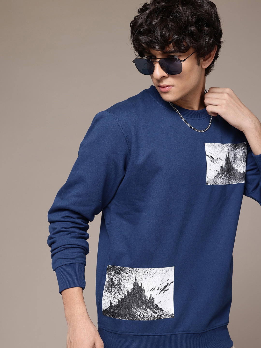 The Roadster Lifestyle Co. Men Printed Sweatshirt