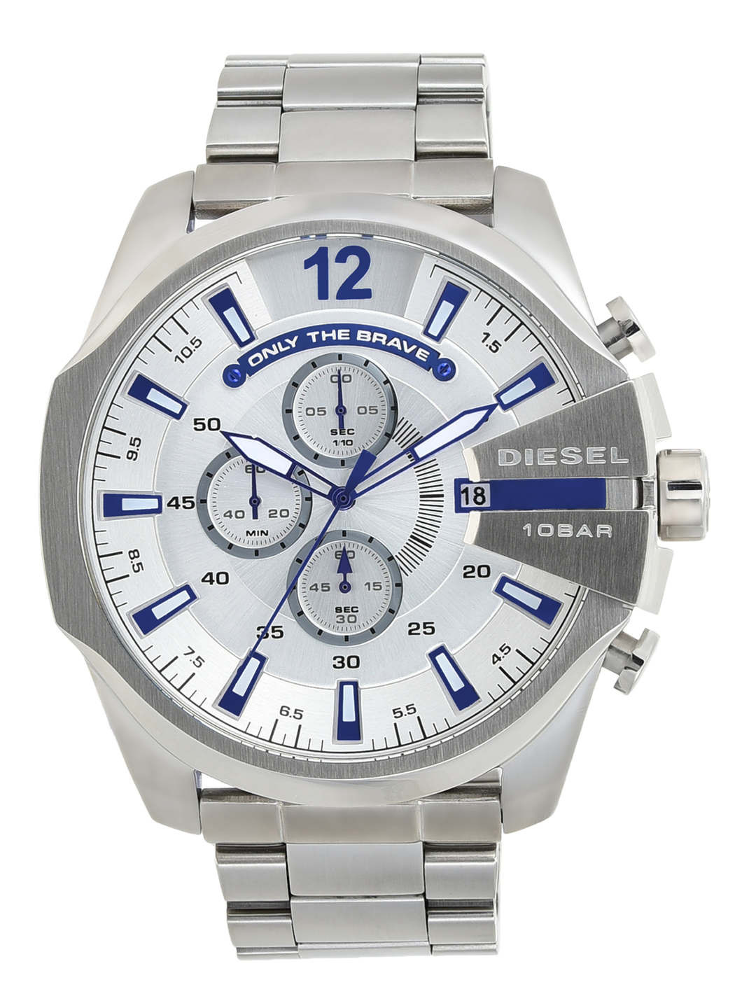DIESEL Men White & Silver-Toned Chronograph Watch DZ4477I