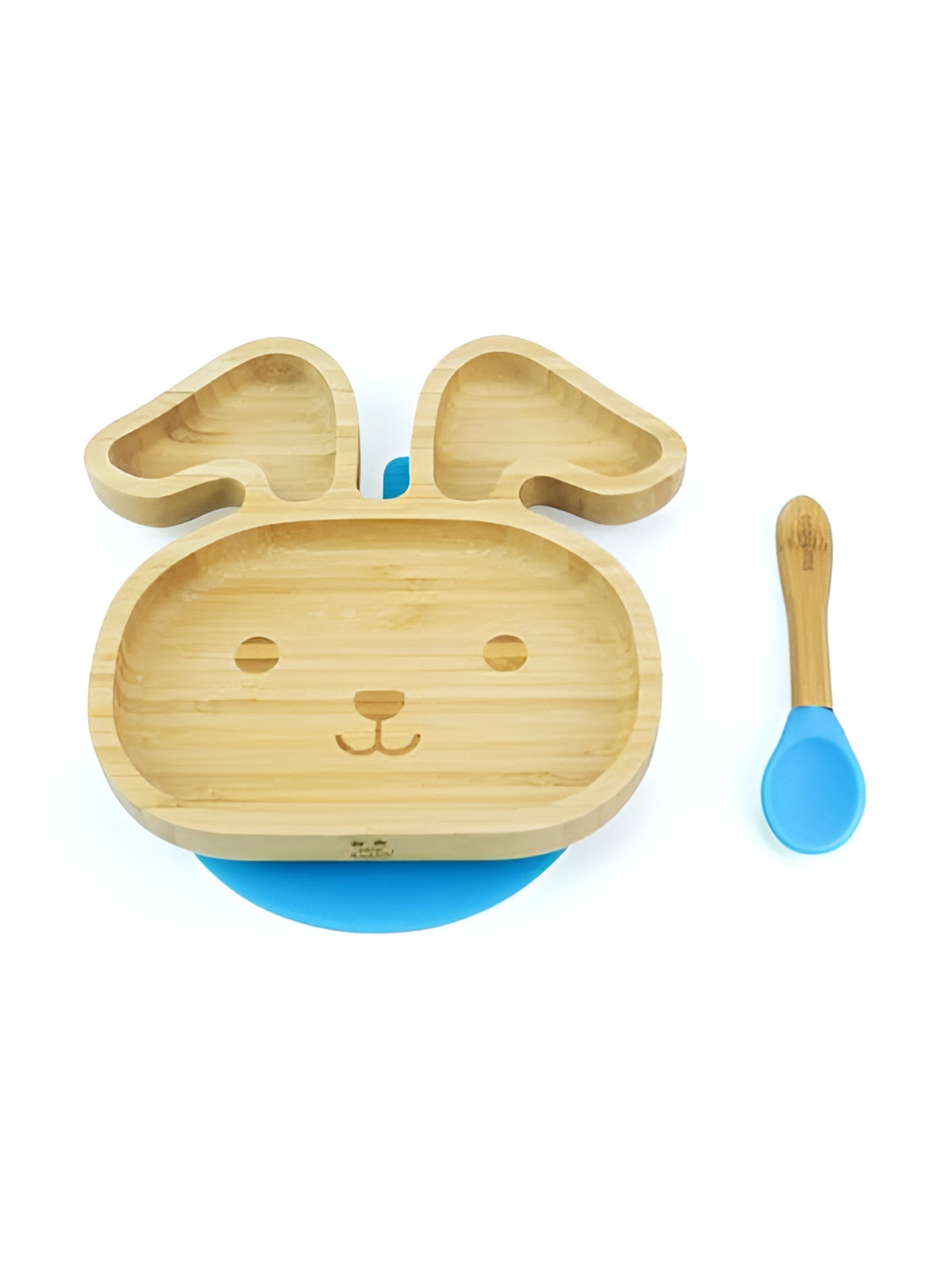 Starkiddo Kids Blue & Brown 2 Pieces Bunny Bamboo Plate Set
