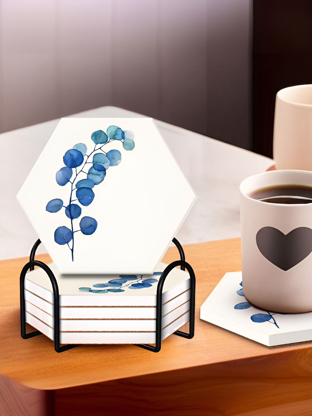 UMAI 6 Pcs White Steel Coasters