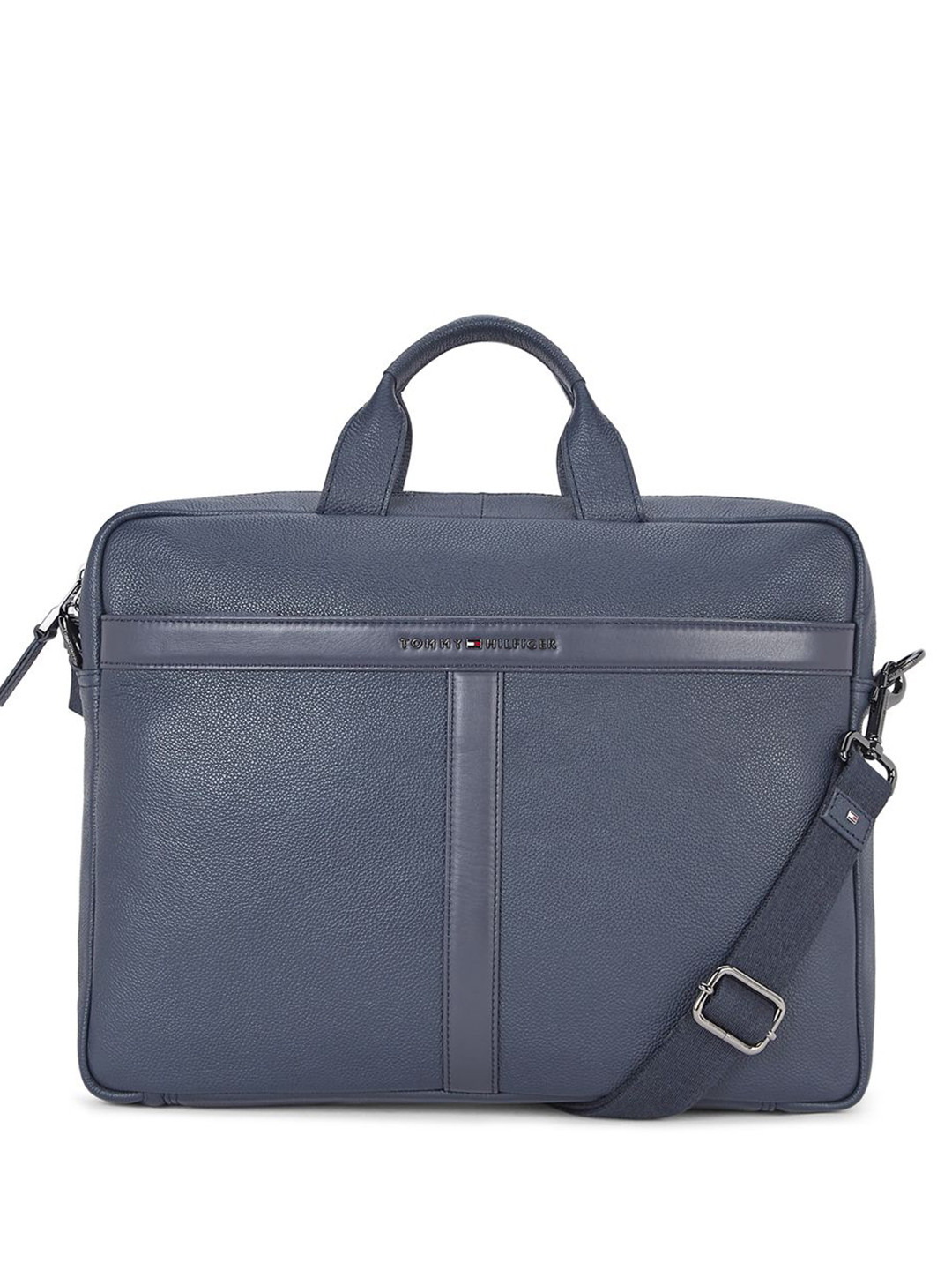 Tommy Hilfiger Men 15 Inch Textured Leather Laptop Bag