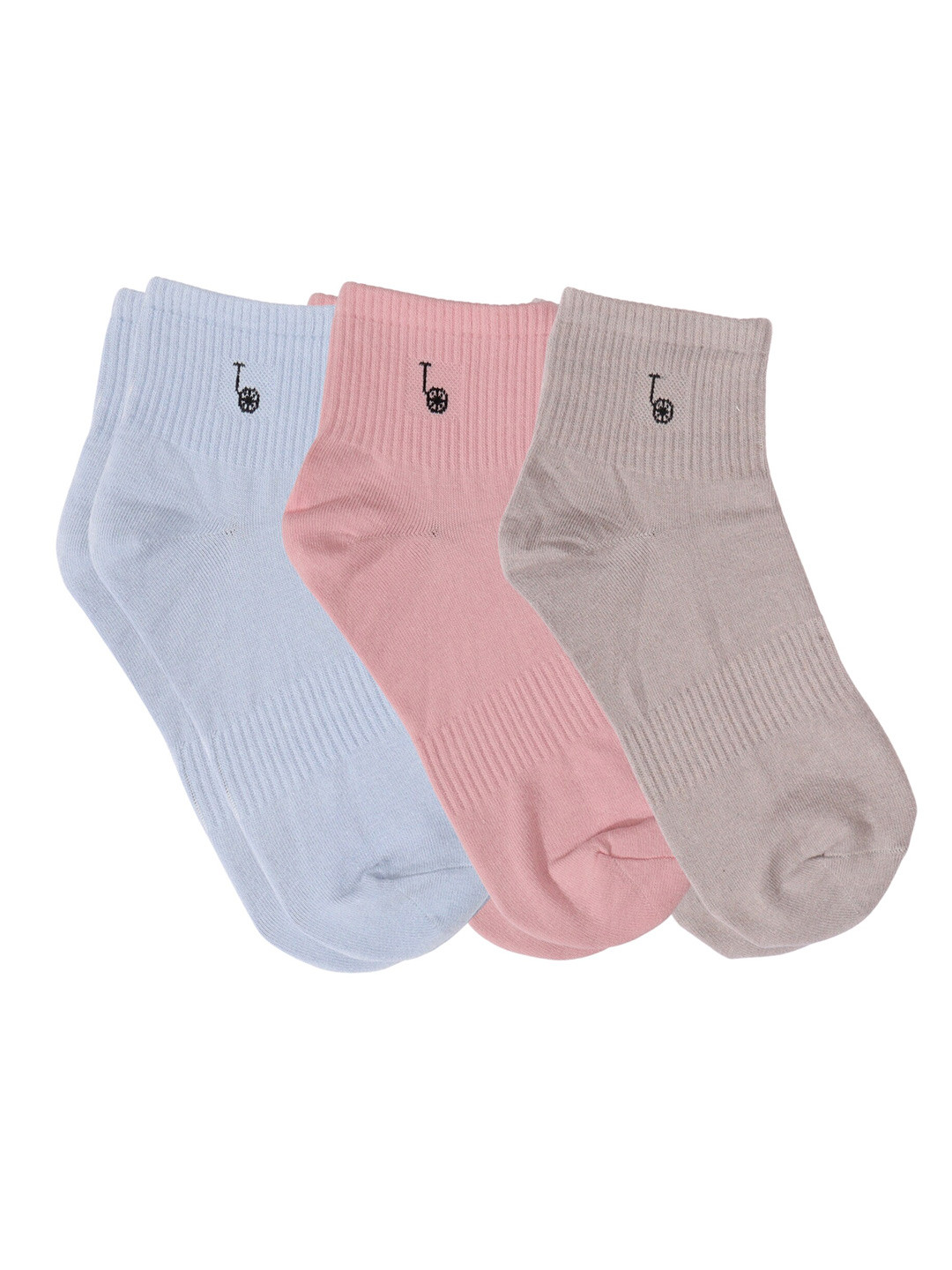 Thela Gaadi Pack Of 3 Athleisure Cotton Ankle-Length Socks