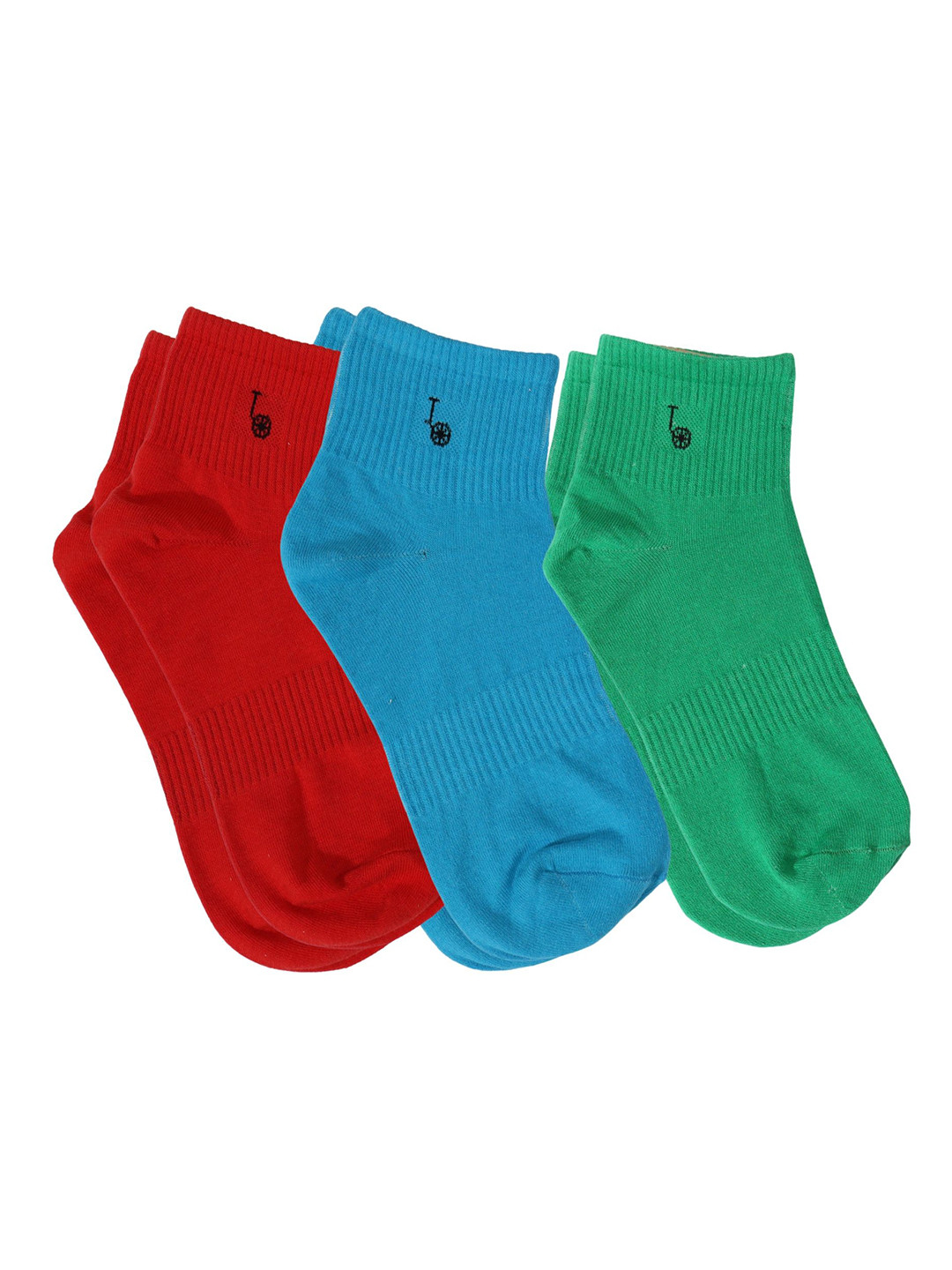 Thela Gaadi Pack Of 3 Athleisure Cotton Ankle-Length Socks
