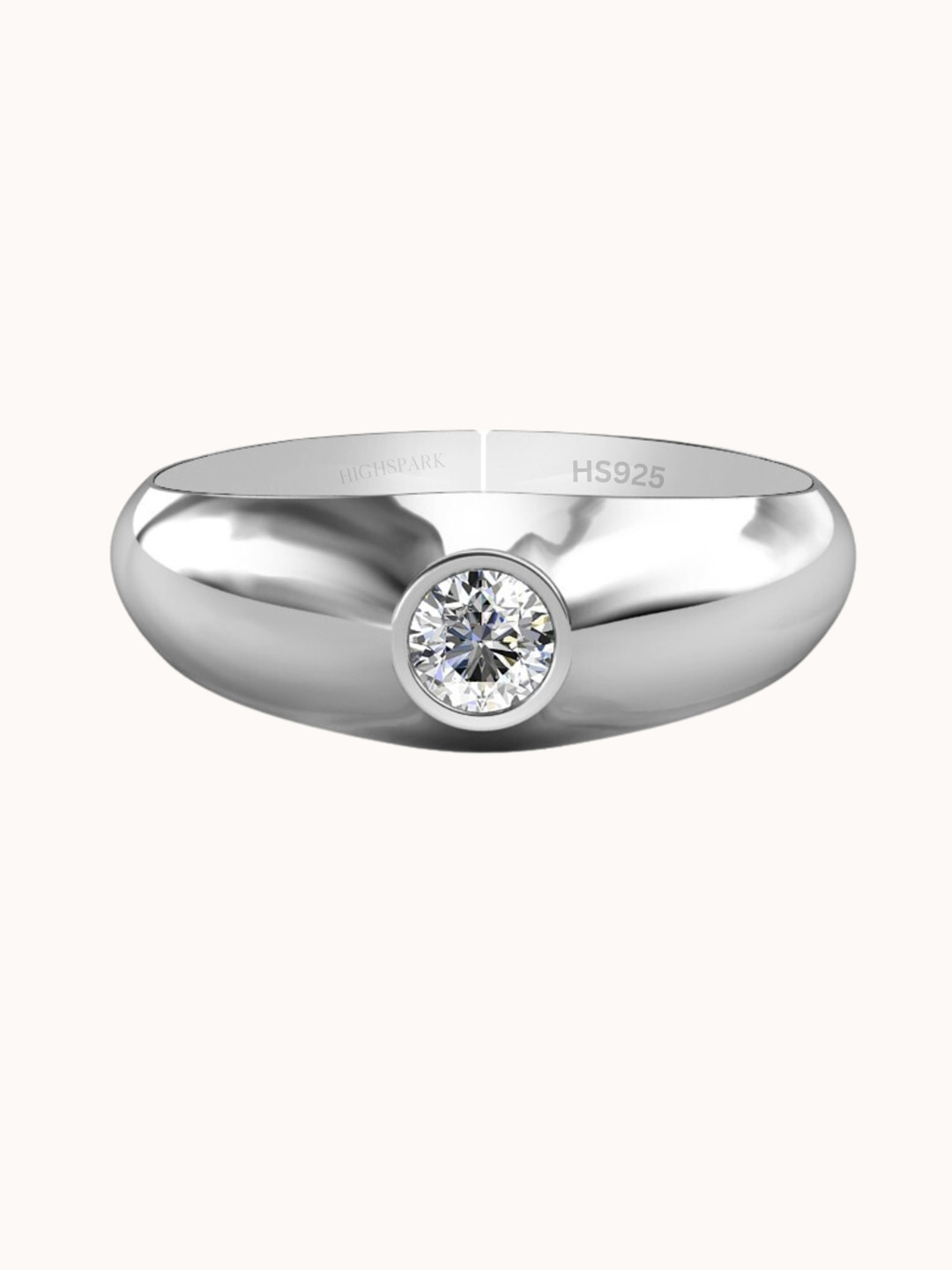 HighSpark 92.5 Sterling Silver CZ-Studded Adjustable Finger Ring