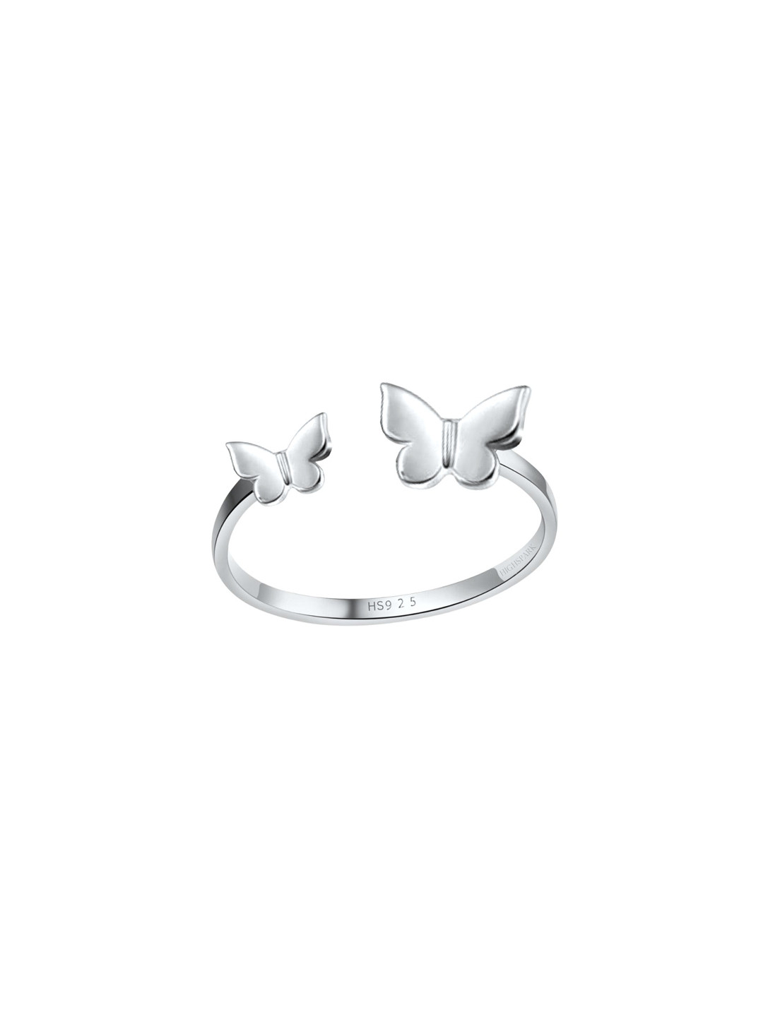 HighSpark 92.5 Sterling Silver Flutter Away Butterfly Adjustable Ring