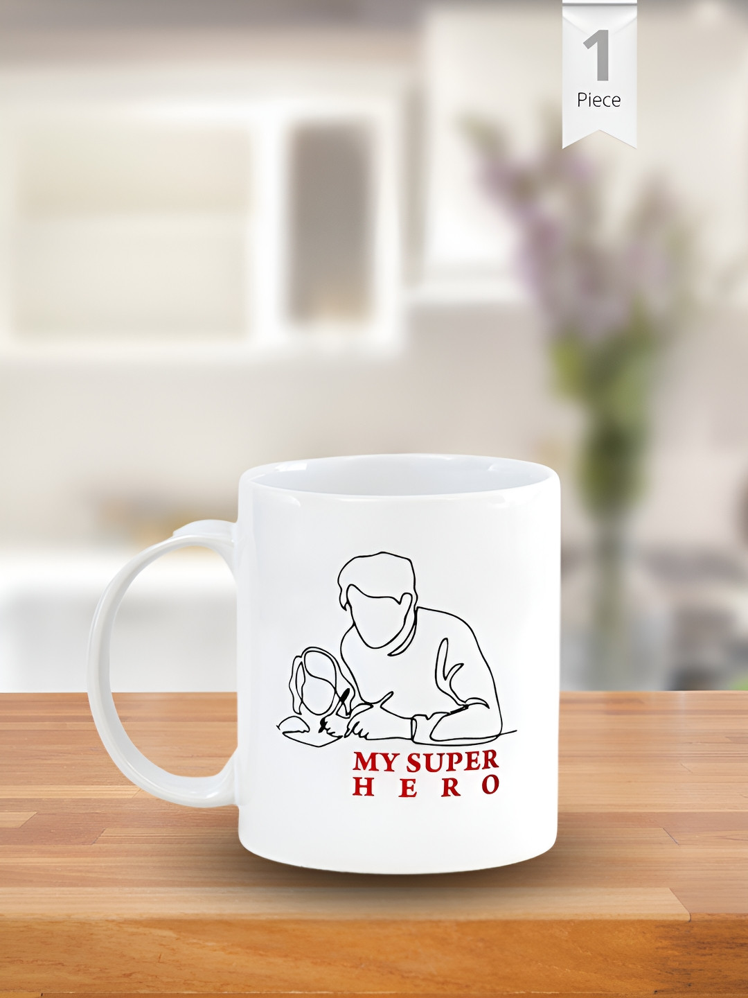 CLAY CRAFT White  1 Piece Super Hero Quote Print Fine Ceramic Coffee & Milk Mug, 380 ml