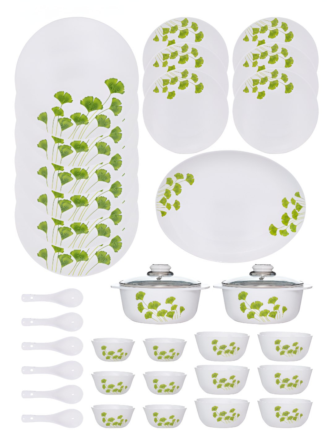 Cello White 35 Printed Opalware Dinner Set