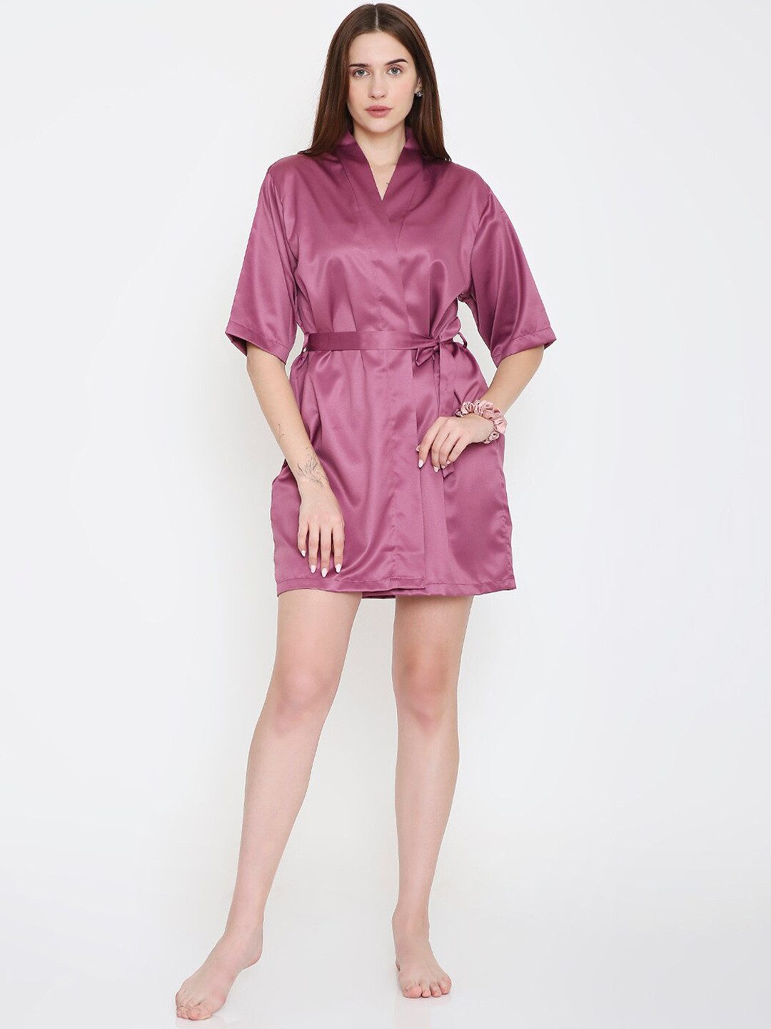 Arendelle Printed Bridesmaids Mini Robe With Scrunchie