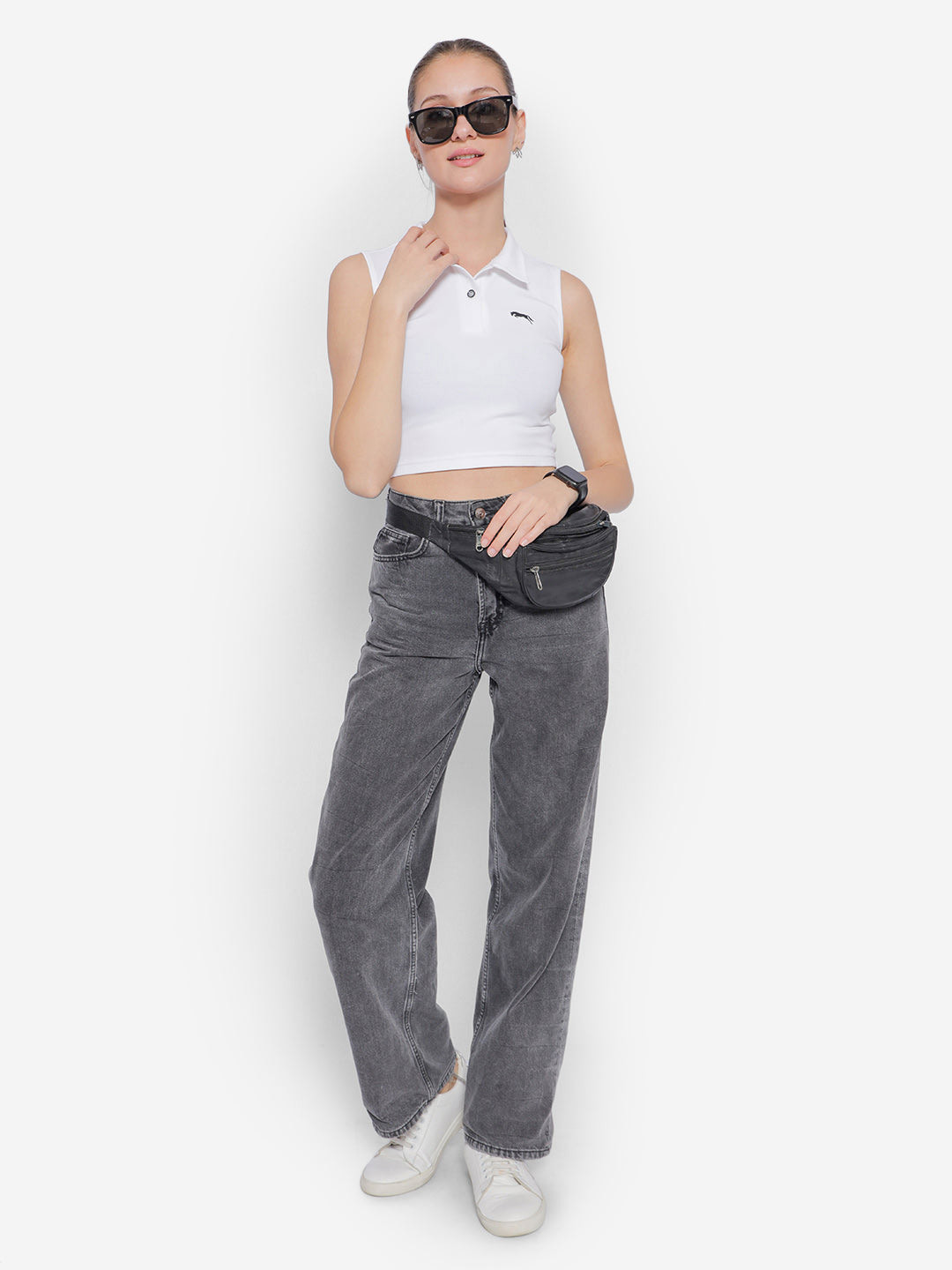 JUMP USA Pure Cotton Fitted Crop Top