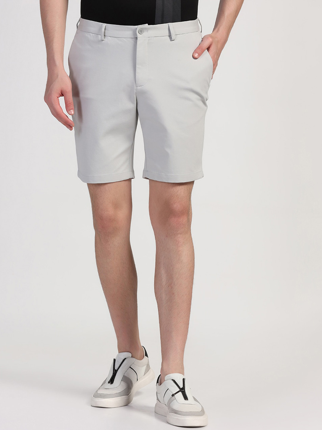 Blackberrys Men Grey Solid TechPro Shorts