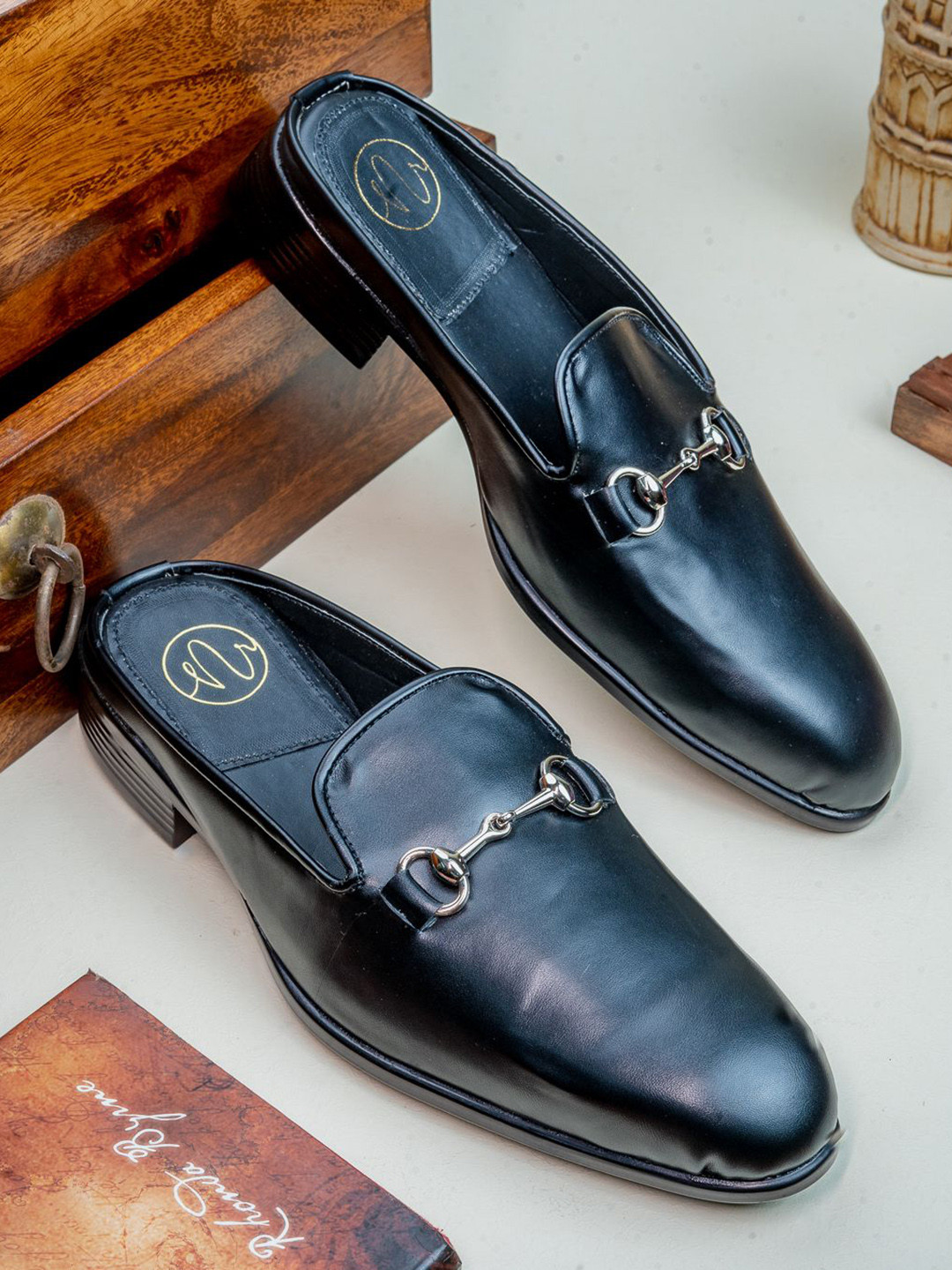 NR By Nidhi Rathi Men Memory Foam Lightweight Mules Horsebit Loafers