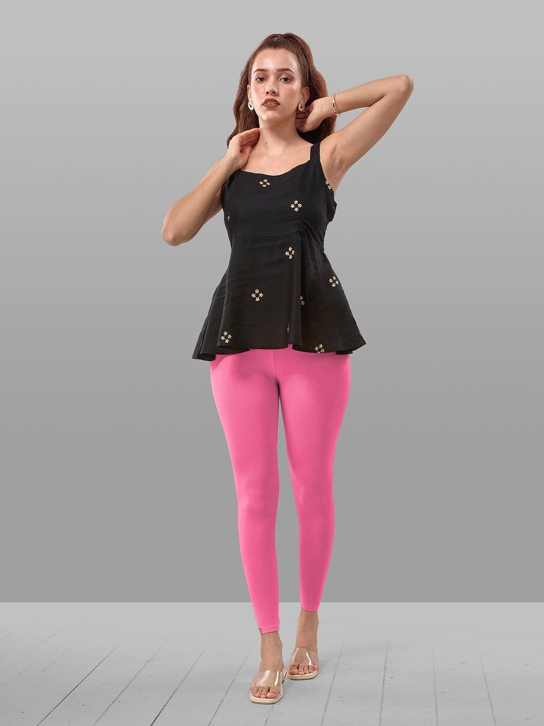 LYRA Women Machine Weave Ankle-Length Leggings