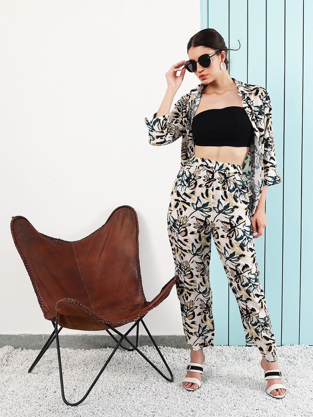 Boho By Athena Floral Print Regular Sleeves Shirt Style Top