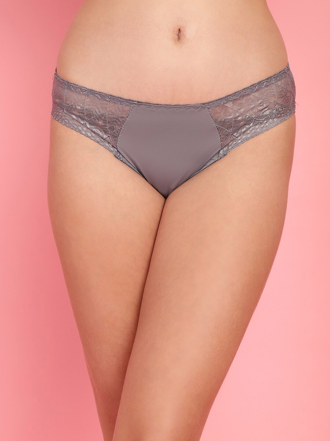 PrettyCat Self-Designed Lace Bikini Briefs PC-PA-7018-GRY-S