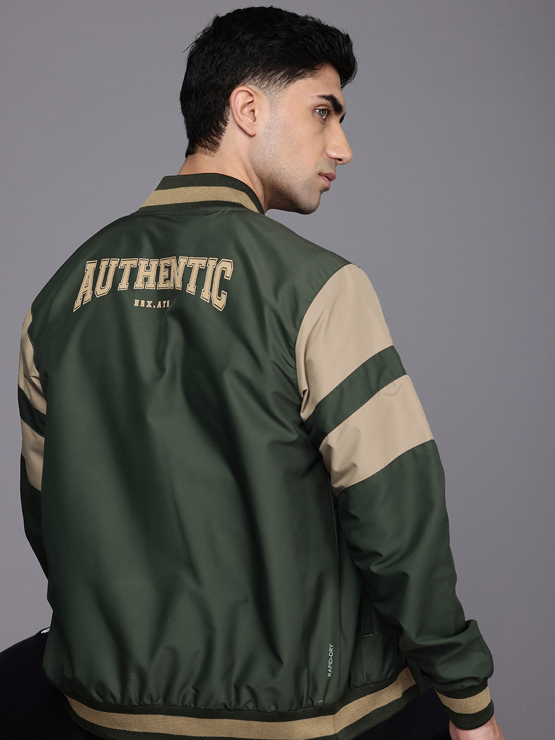 HRX by Hrithik Roshan Prosport-Collection Typography Printed Varsity Lifestyle Jacket
