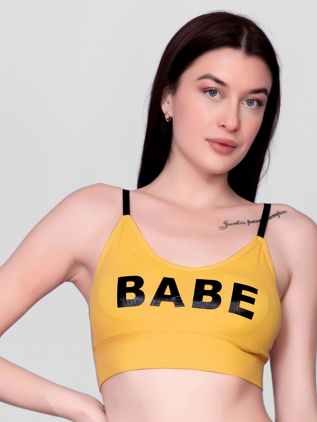 Spiaty Typography Printed Full Coverage Lightly Padded Everyday Bra With All Day Comfort