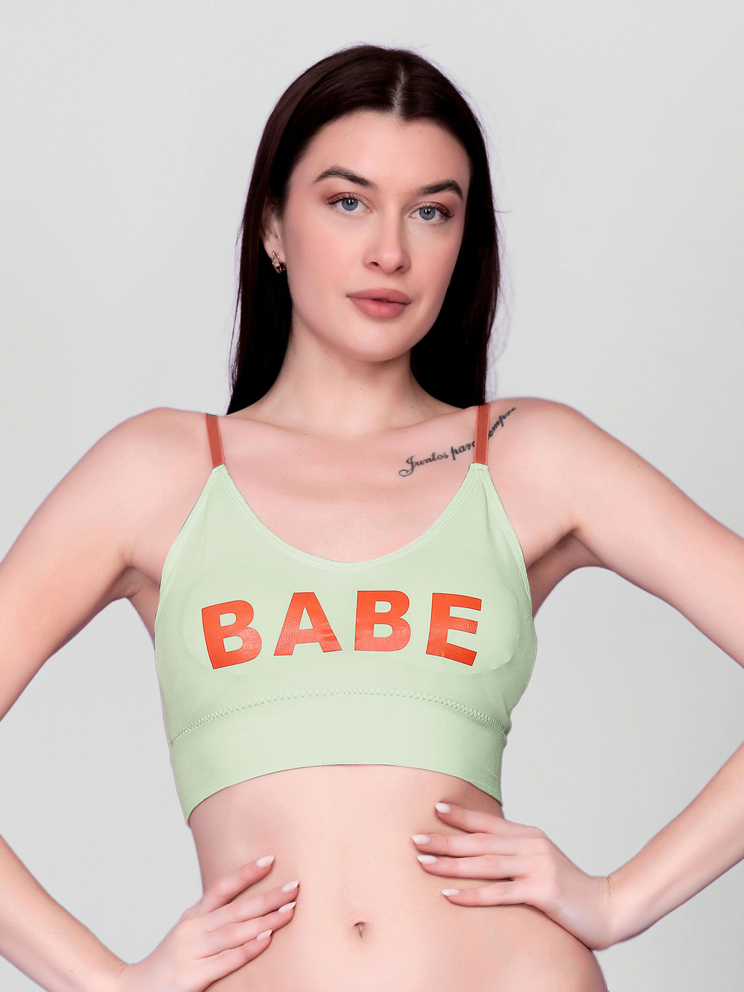 Spiaty Typography Printed Full Coverage Lightly Padded Everyday Bra With All Day Comfort