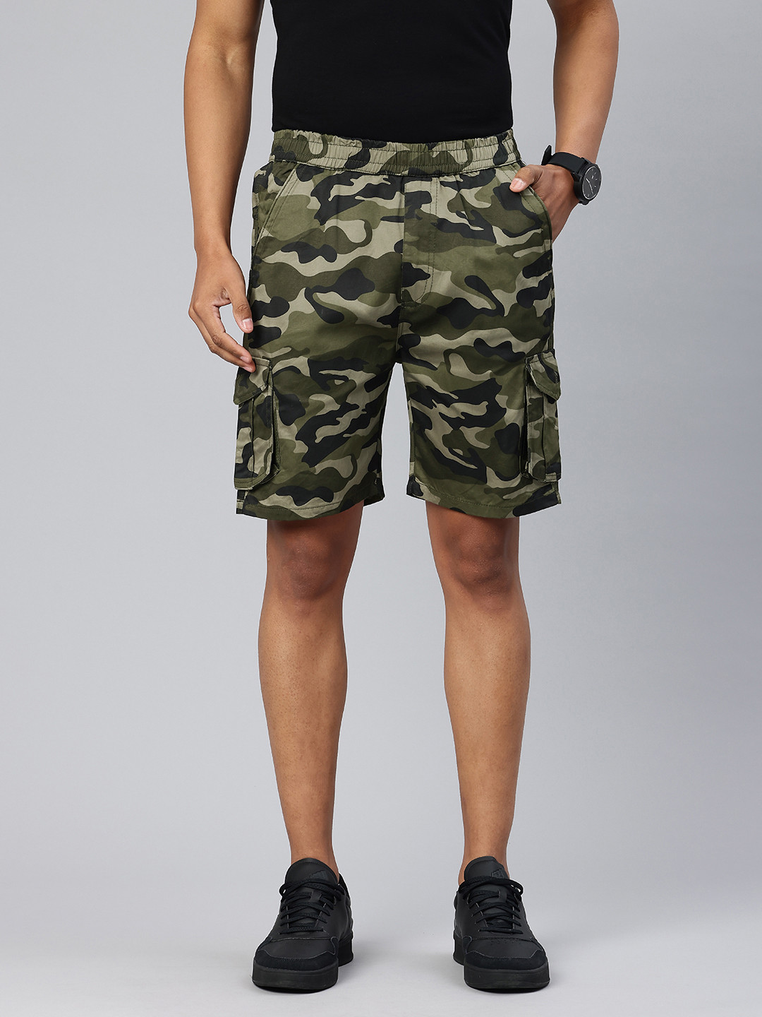 ADBUCKS Men Camouflage Printed Cargo Shorts