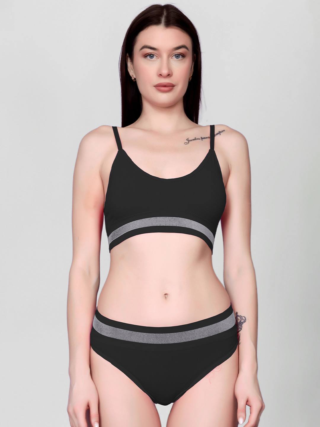 Gopalvilla Ribbed Lightly Padded Lingerie Set
