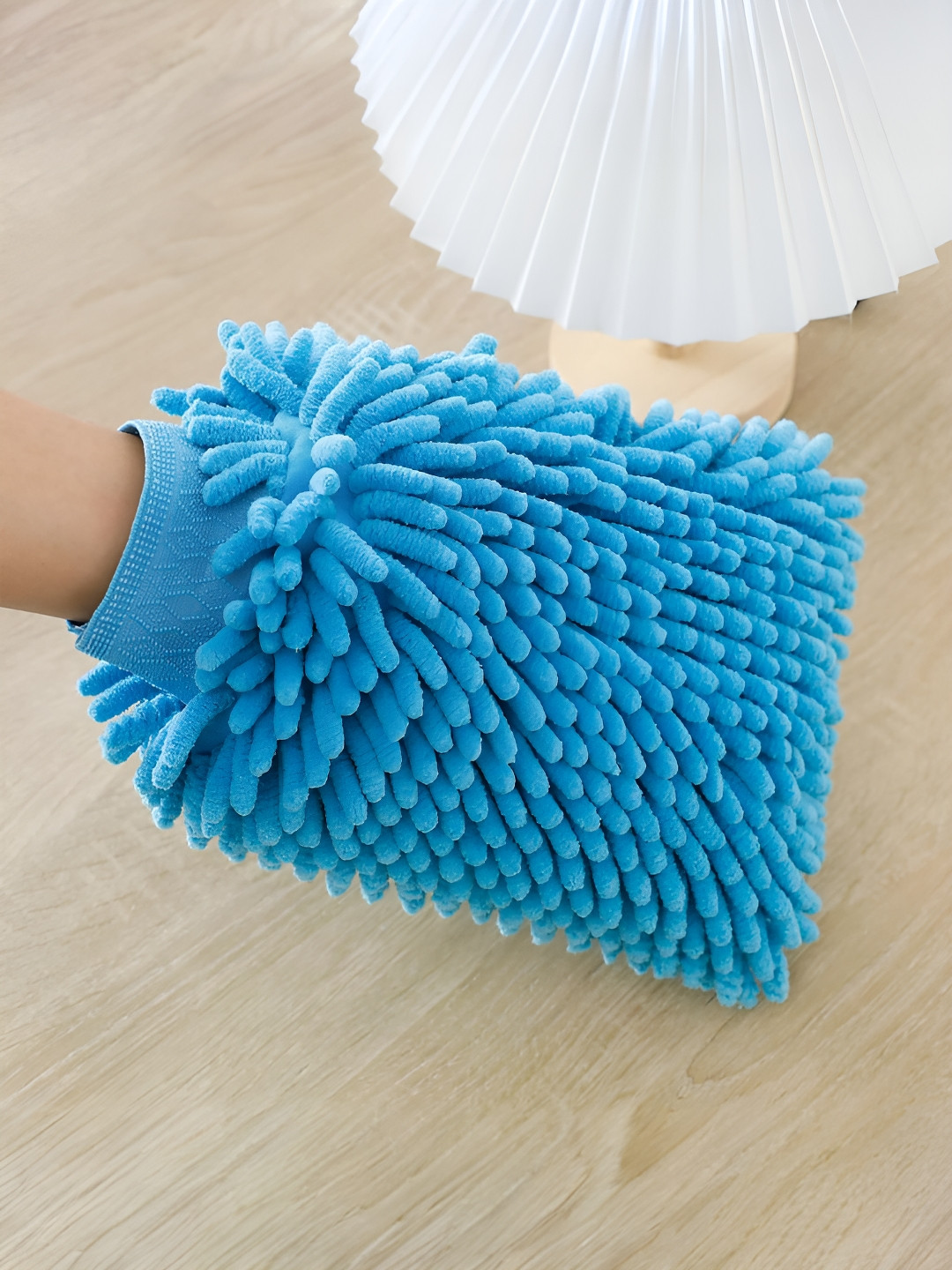 UMAI Blue Double-Sided Chenille Wash Mitt 1000 GSM Kitchen Gloves