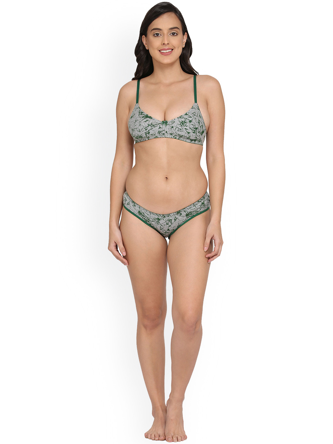 elina Printed Cotton Lingerie Set