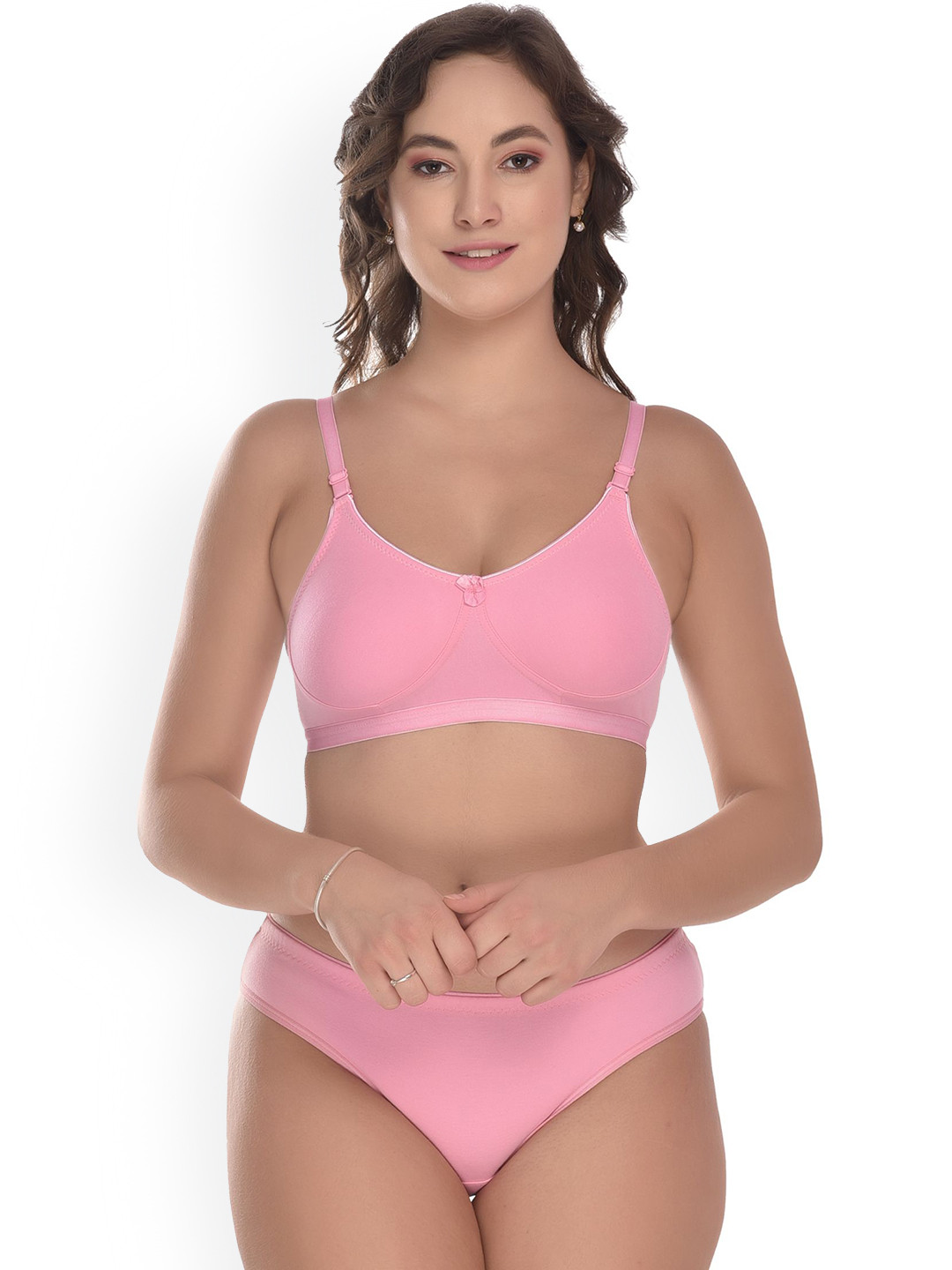 elina Non Padded Cotton Lingerie Set RM-LOVIA-SET-BABYPINK-30C