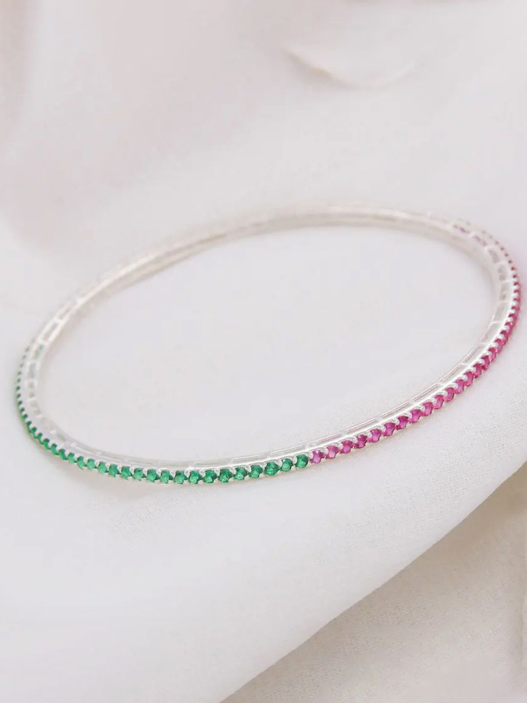 Unniyarcha 92.5 Sliver CZ-Studded Bangles