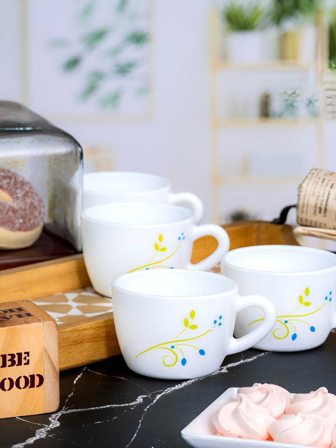 Cello Teachers Live Forever in the Hearts They Touch White Floral Opalware Microwave Safe 12 Piece Cups-130ml