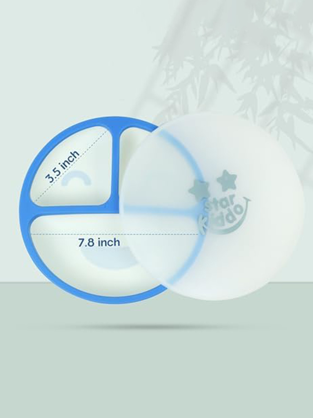 Starkiddo Kids Blue Smiley Silicone Suction Plate