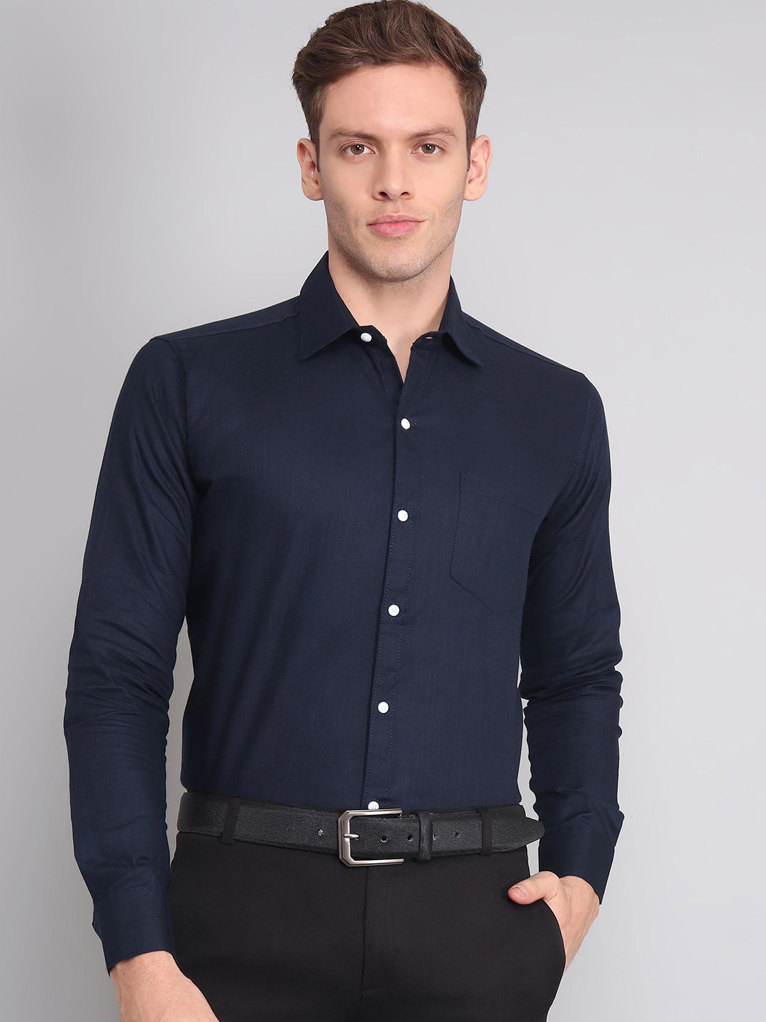 TRYBUY.IN Original Cotton Linen Spread Collar Casual Shirt