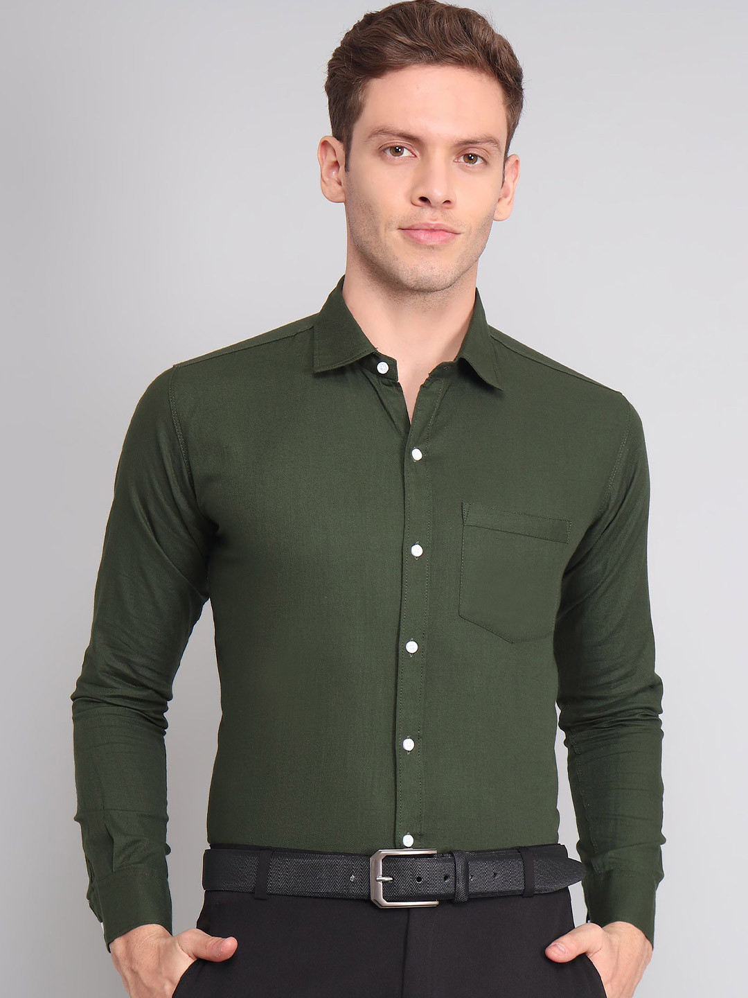 TRYBUY.IN Original Cotton Linen Spread Collar Casual Shirt