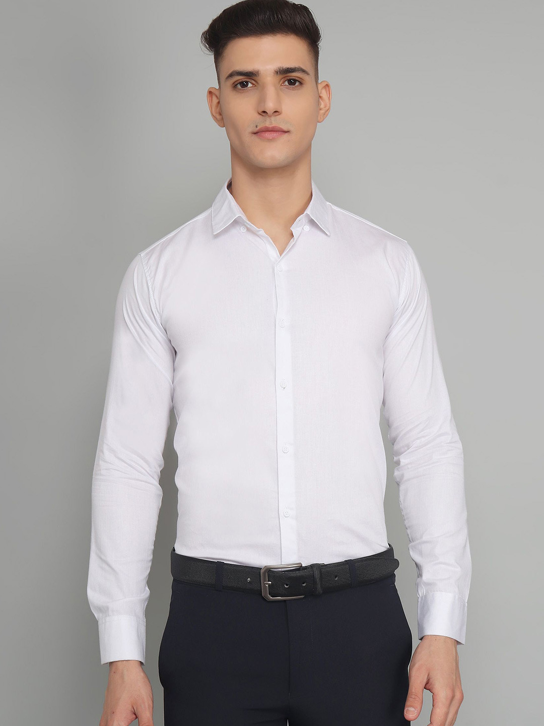 TRYBUY.IN Cotton Spread Collar Casual Shirt