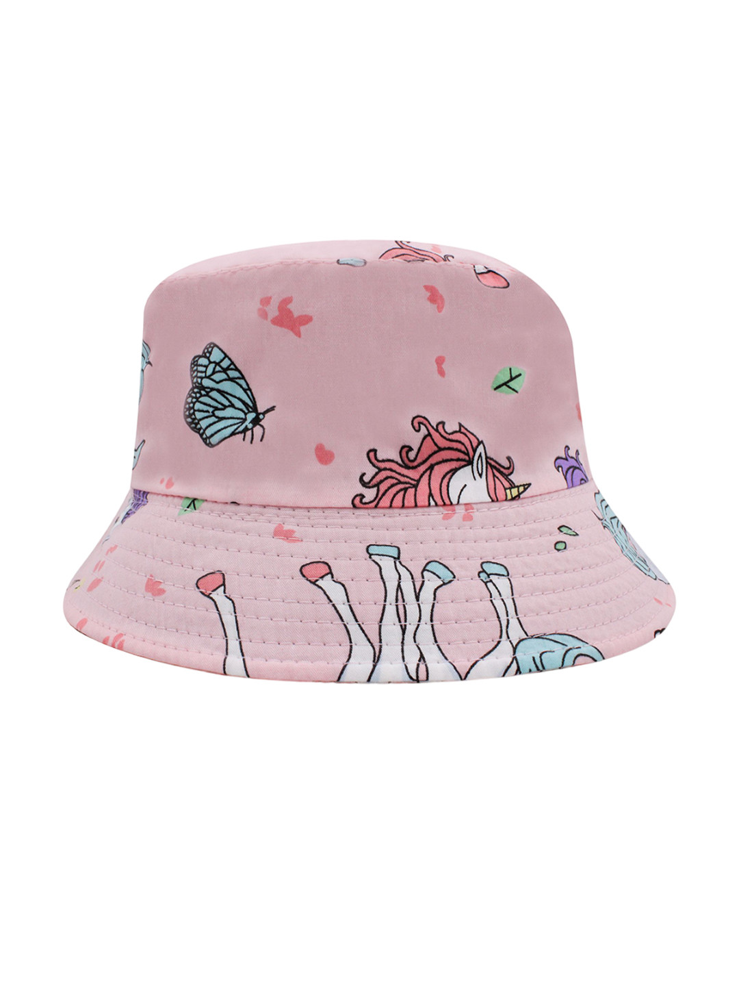 JENNA Unisex Kids Pink Self Design Sun Hat
