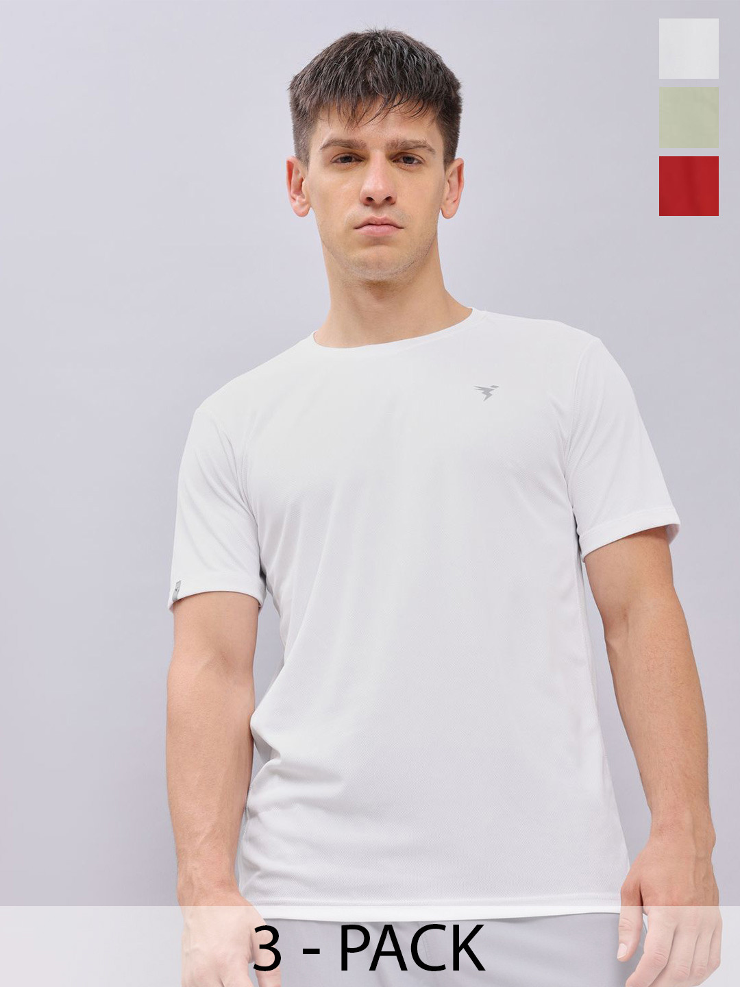 Technosport Pack of 3 Round Neck Techno cool+ Rapid-Dry Slim Fit T-shirt