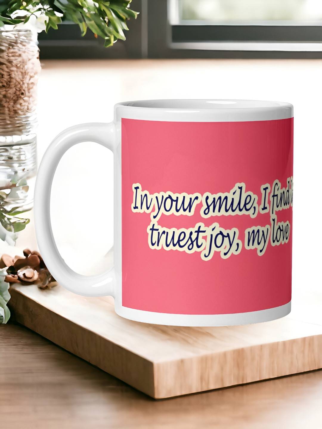 bettergiftflowers Beautiful Pink Typography Ceramic Microwave Safe Mug-350ml