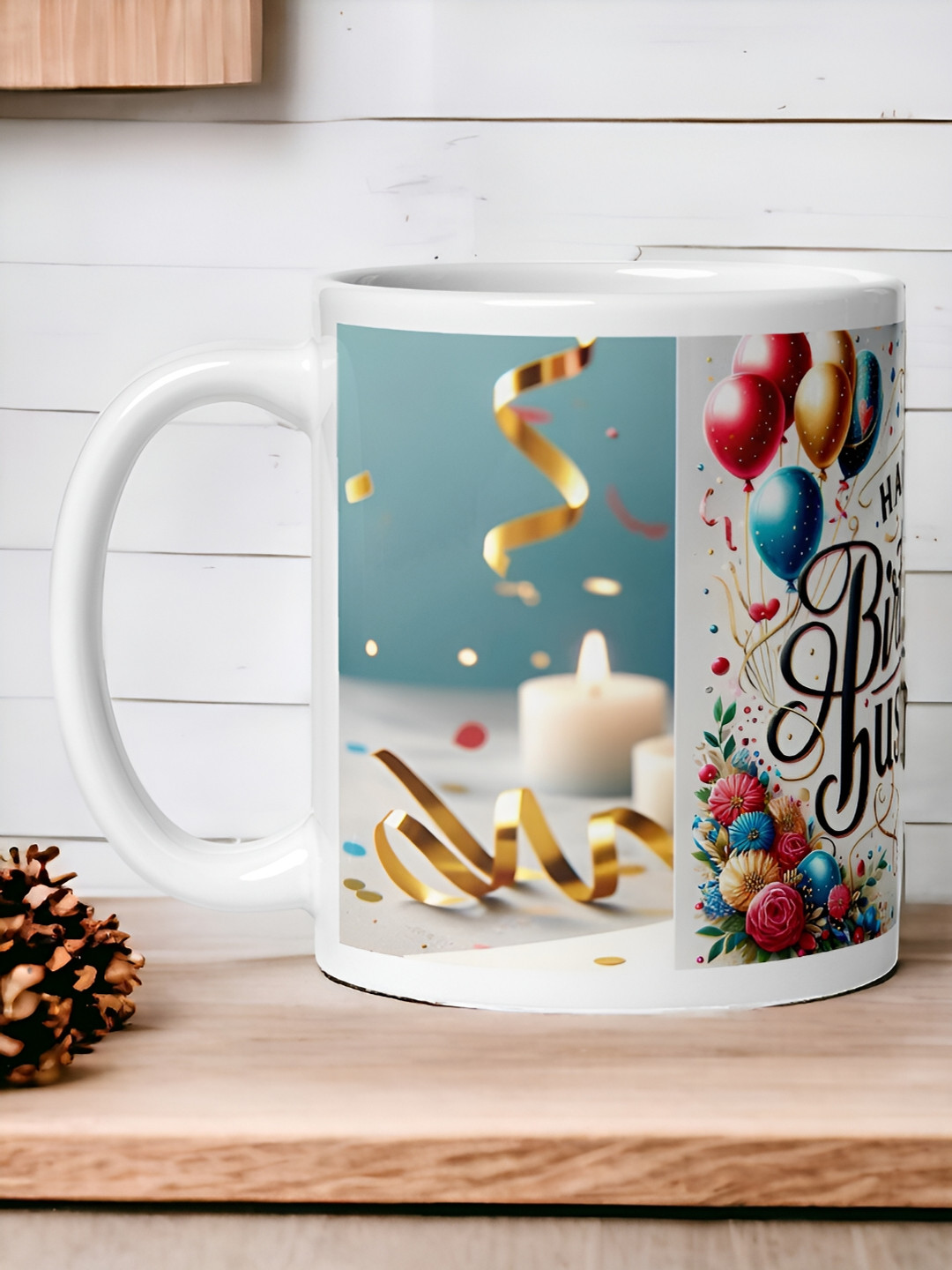 bettergiftflowers Teal Typography Ceramic Handmade Mug-350ml