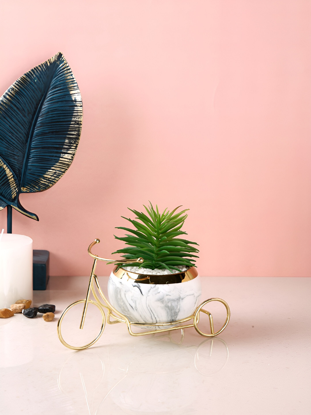 TAYHAA Green Fern Artificial Plant With Pot