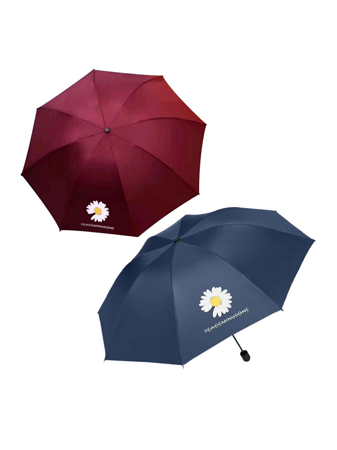 KEKEMI Automatic 3 Fold Flower Print Umbrella (Pack of 2)