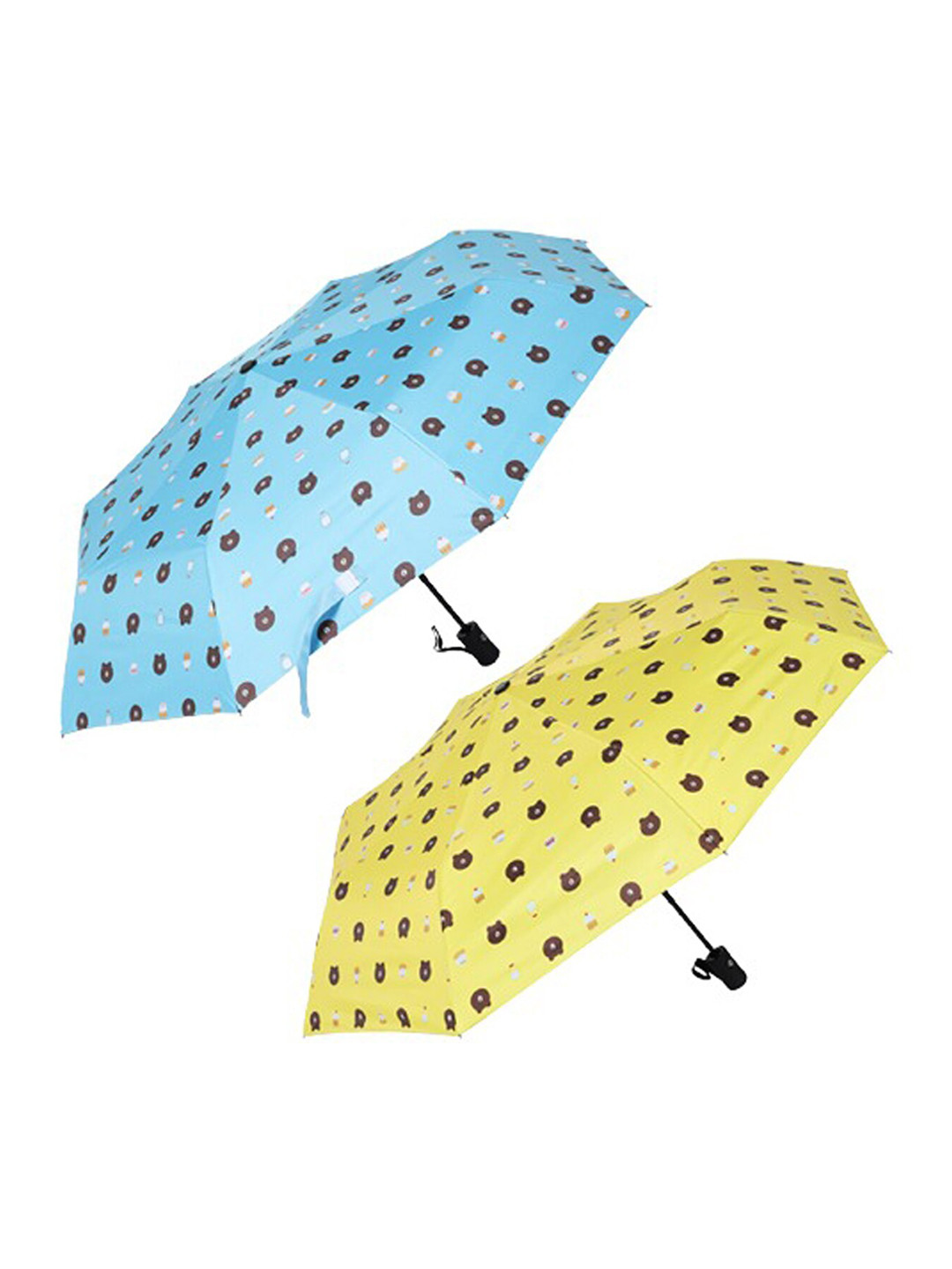 KEKEMI 3 Fold Pack Of 2 Bear Printed Automatic Umbrella