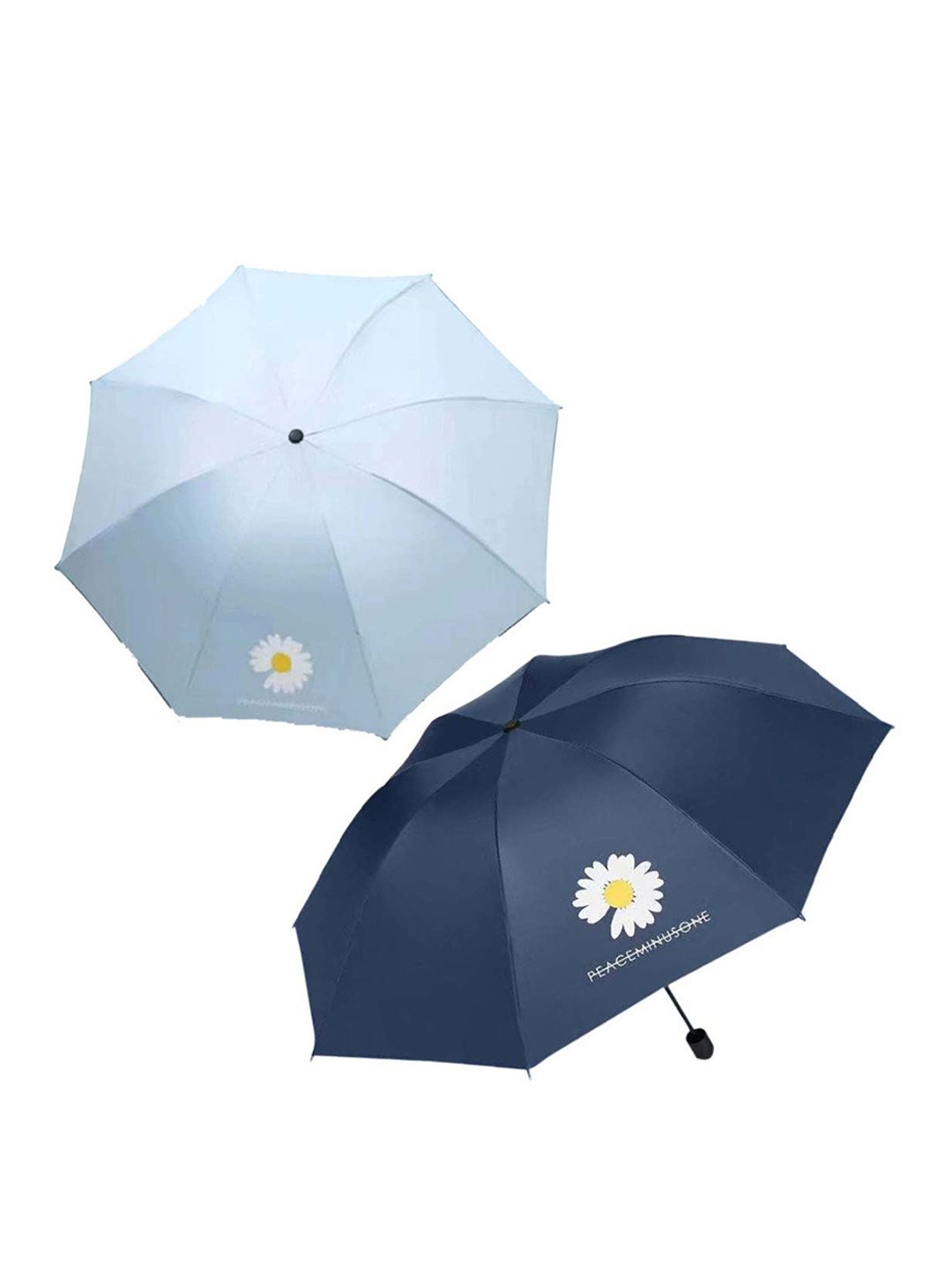 KEKEMI Manual 3 Fold Flower Print Umbrella (Pack of 2)