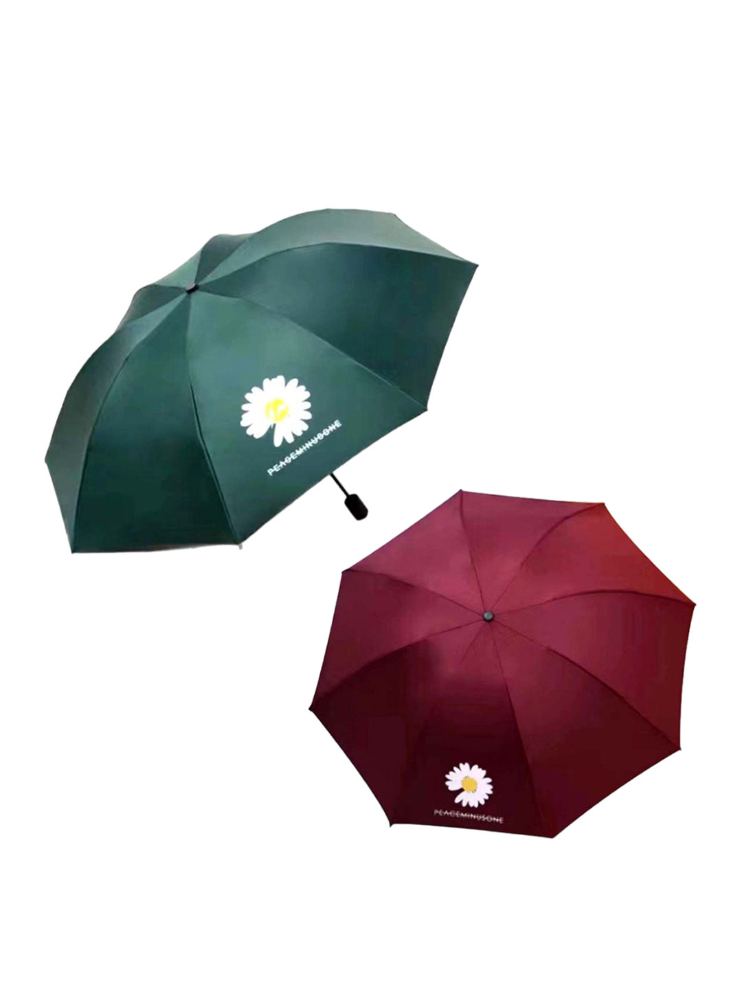 KEKEMI Automatic 3 Fold Flower Print Umbrella (Pack of 2)