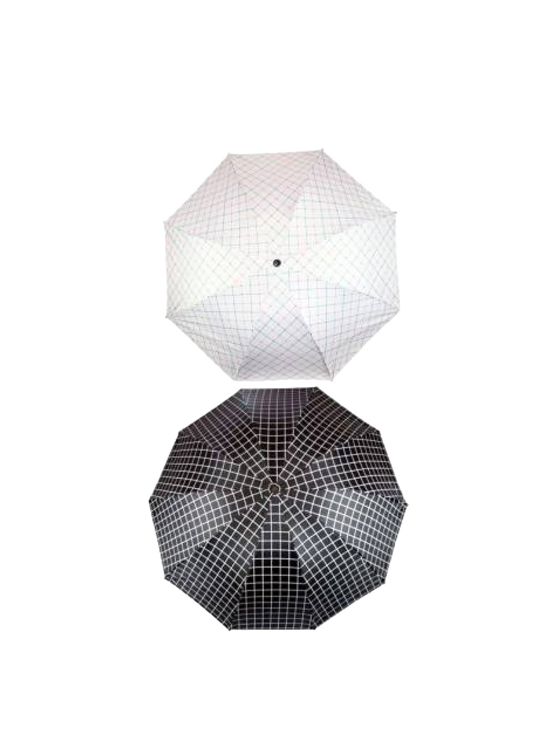 KEKEMI Set of 2 Checked Manual Three Fold Umbrellas