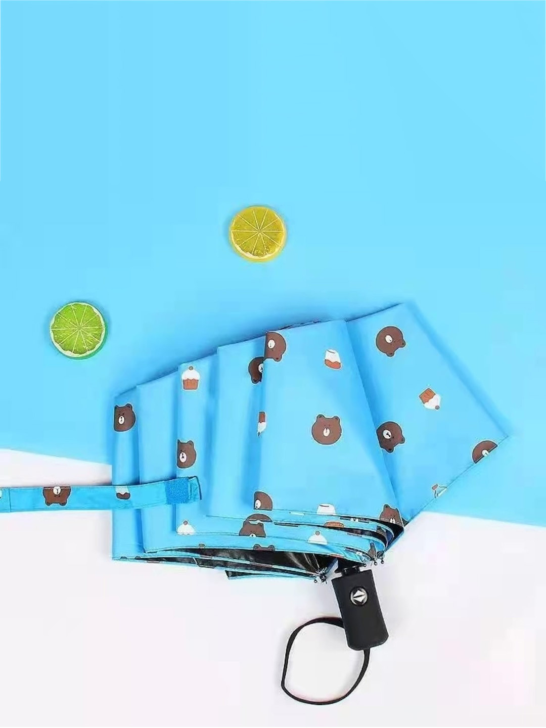 KEKEMI Manual 3 Fold Cartoon Characters Umbrella